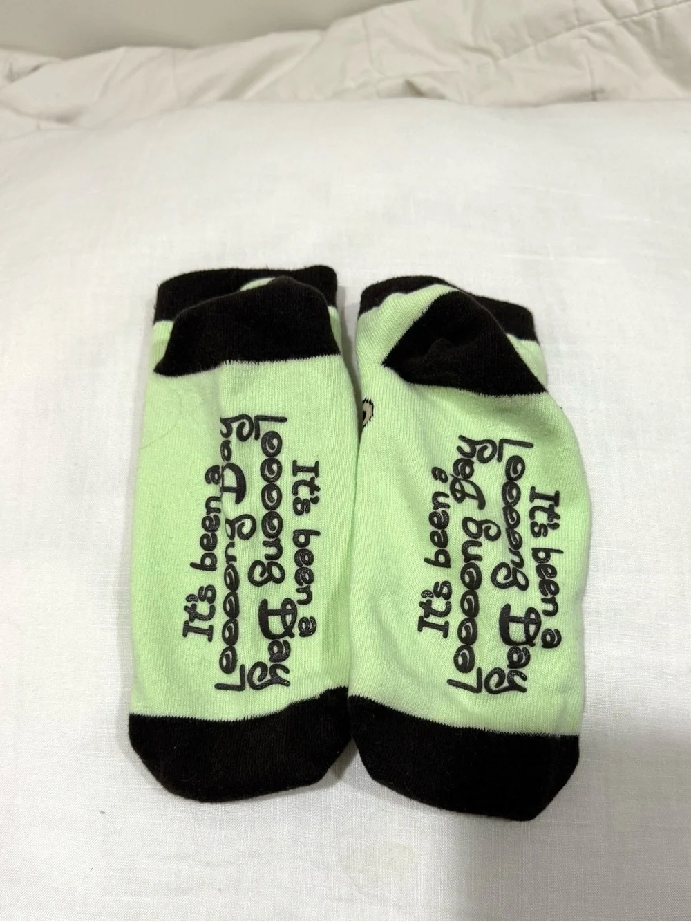 Giraffe Print Ankle Socks in Mint Green and Brown